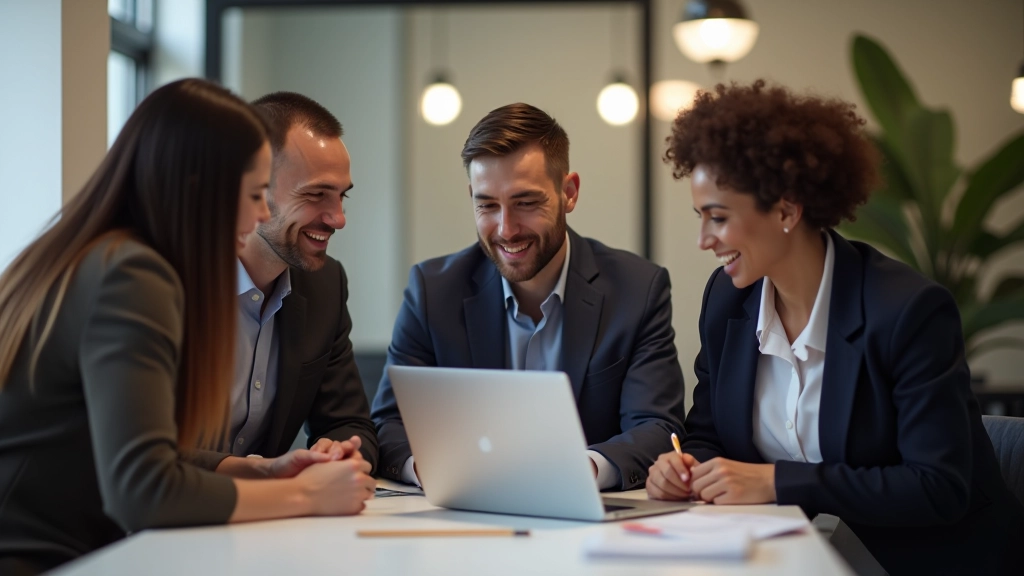 Equipe diversa de designers e programadores colaborando em um projeto com boas práticas de acessibilidade implementadas